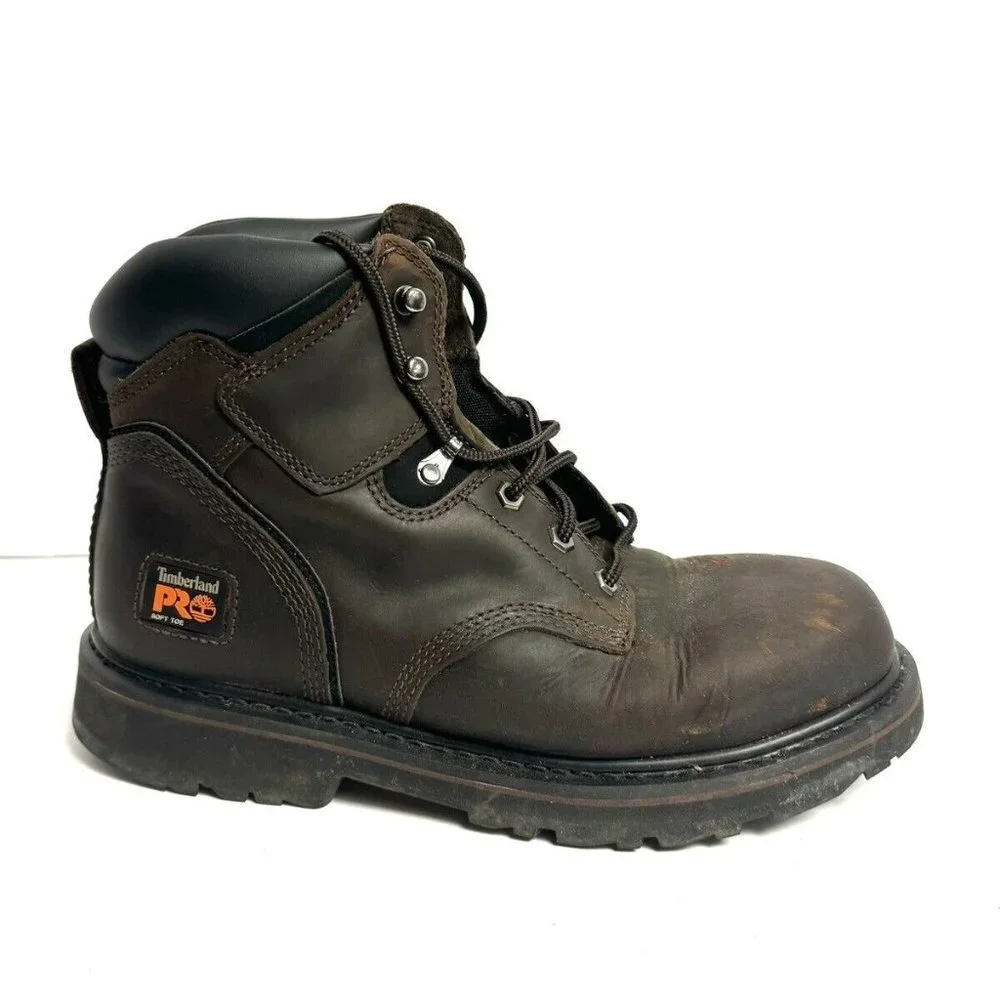 Timberland Pro Mens Pit Boss Soft Toe Brown Size 9.5 M